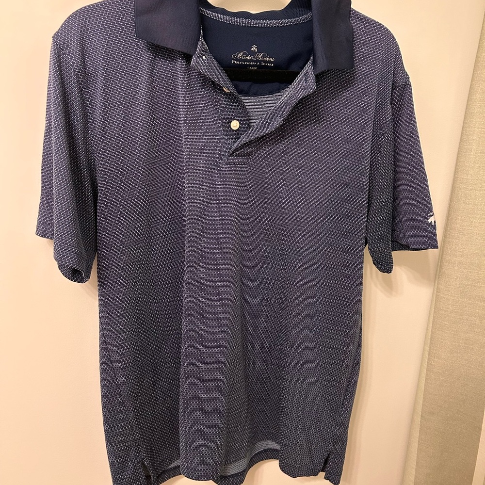 Brooks Brothers Men’s Navy Micro-Pattern Polo